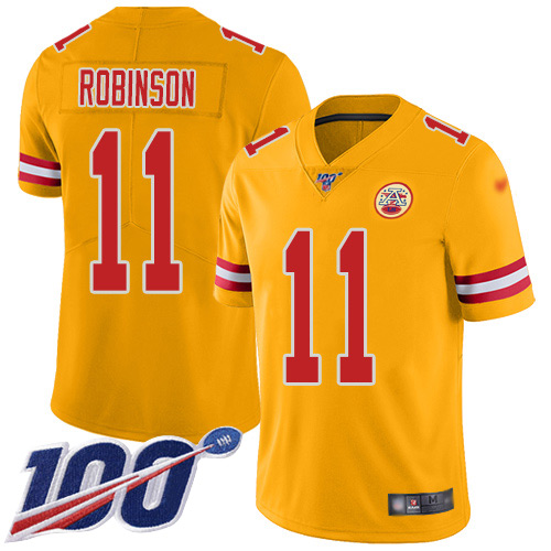 Youth Kansas City Chiefs #11 Robinson Demarcus Limited Gold Inverted Legend 100th Season Football Nike NFL Jersey
